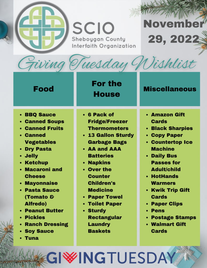 Giving Tuesday Wish List