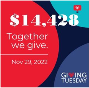 Together we give. Giving Tuesday November 29, 2022